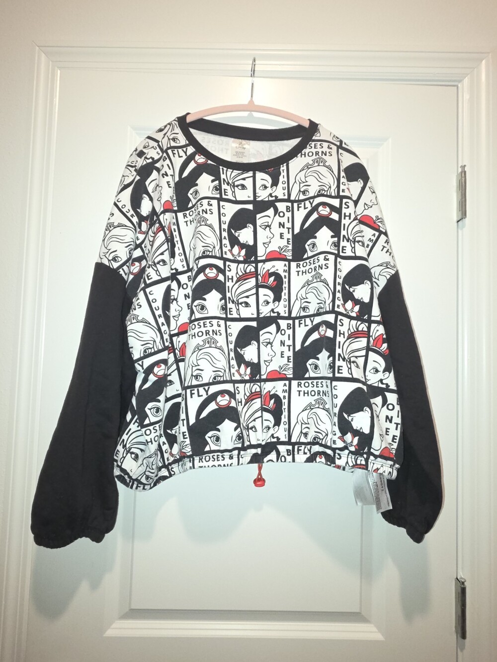 Walt Disney Princess Meme Pull Over Sweatshirt Jasmine Cinderella Women's XXL